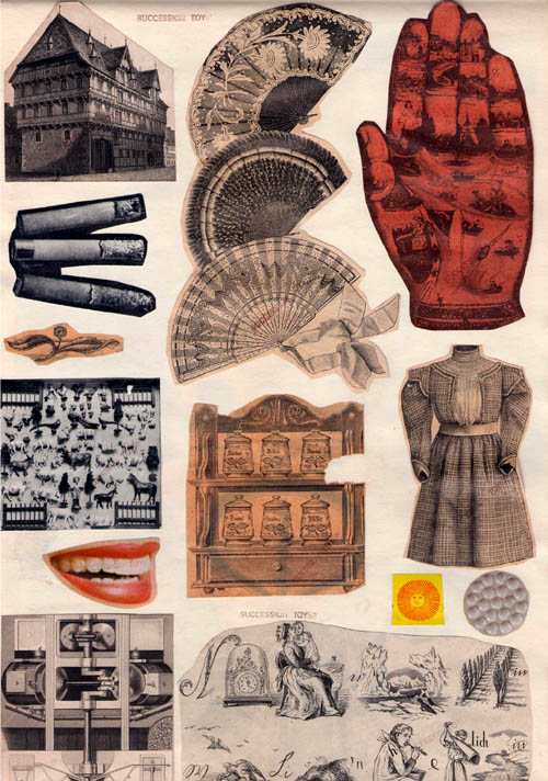 Toyen (Marie Cerminova) - Sans Titre (Untitled) - c.1960 double sided collage